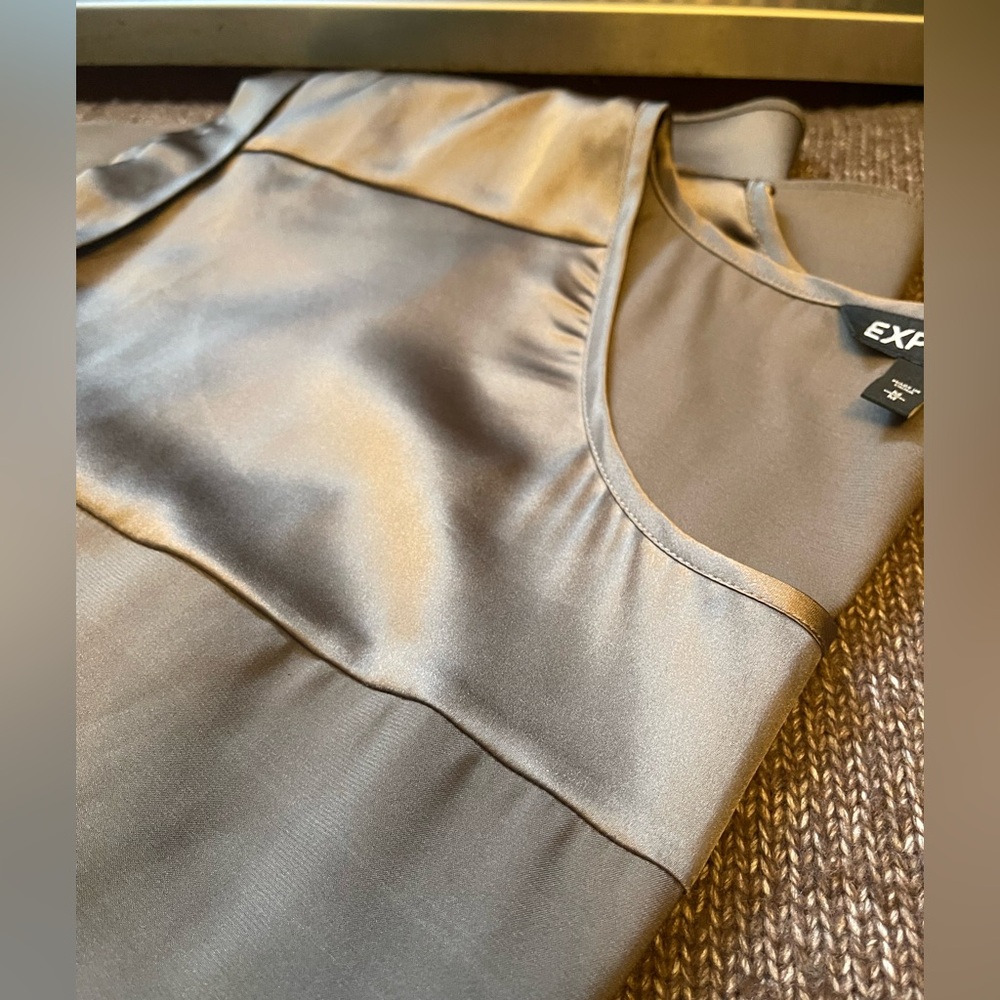 Express NWOT Shimmering Chocolate Satin Blouse